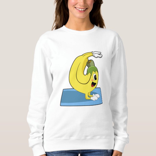 Camiseta Banana em Yoga no tapete Yoga (Frente)
