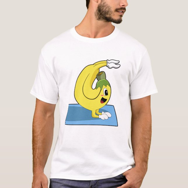 Camiseta Banana em Yoga no tapete Yoga (Frente)
