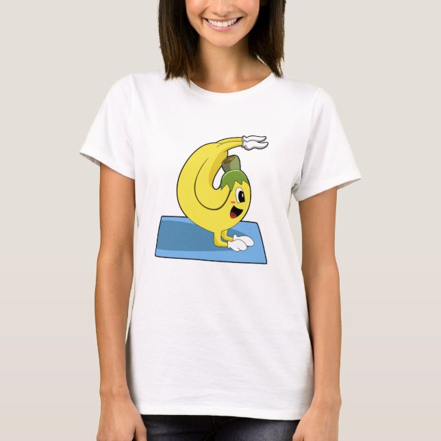 Camiseta Banana em Yoga no tapete Yoga (Frente)