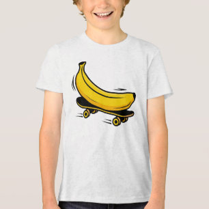 Camiseta Banana Engraçada em Gráfico de Skate