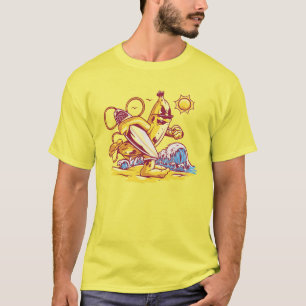 Camiseta Banana engraçada surfando na praia