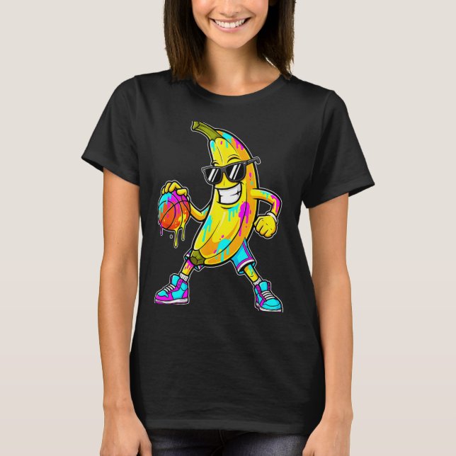 Camiseta Banana Funny Basketball Drip Kids Youth Boys Girls (Frente)