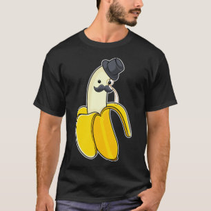 Camiseta Banana Gentleman Funny Banana Vestindo chapéu alto