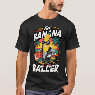 Camiseta Banana jogando basquetebol Fruta basquetebol P
