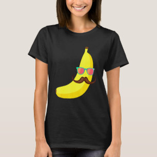 Camiseta Banana Mustache Óculos de sol Vaga de verão Tropic