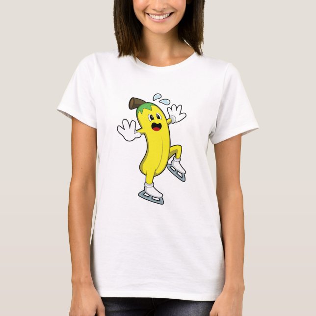 Camiseta Banana na patinação no gelo com skates de gelo.PNG (Frente)