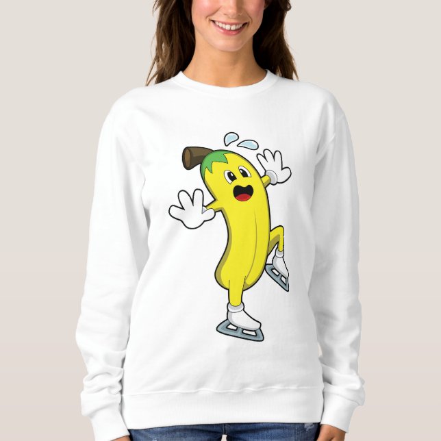 Camiseta Banana na patinação no gelo com skates de gelo.PNG (Frente)