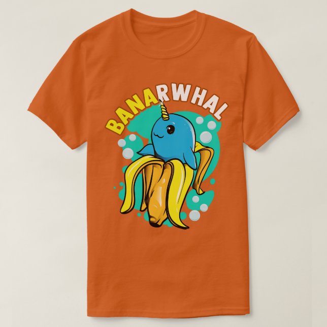 Camiseta Banana Narwhal Comidas Engraçadas (Frente do Design)