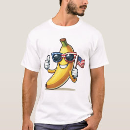 Camiseta Banana Patriótica 4 De Julho Bandeira Americana EU
