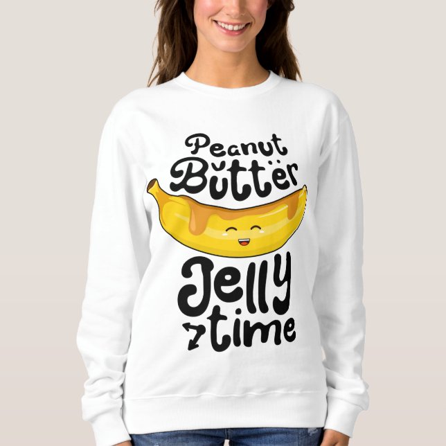 Camiseta Banana Peanut Manteiga Gelly Hora Engraçada Fruta  (Frente)