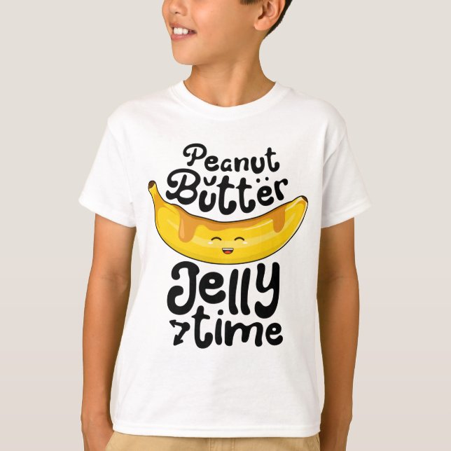 Camiseta Banana Peanut Manteiga Gelly Hora Engraçada Fruta  (Frente)