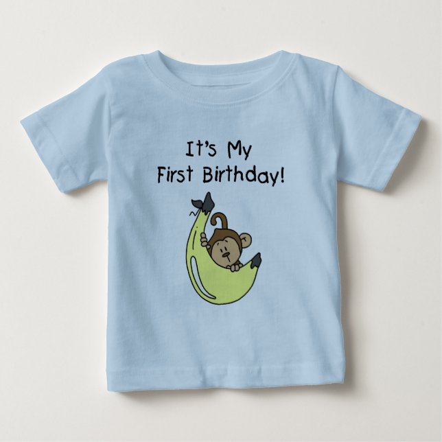 Camiseta Banana - primeiro aniversario de macaco (Frente)