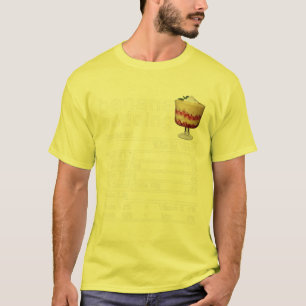 Camiseta Banana Pudim Nutrição Rótulo de Fatos Nutricion