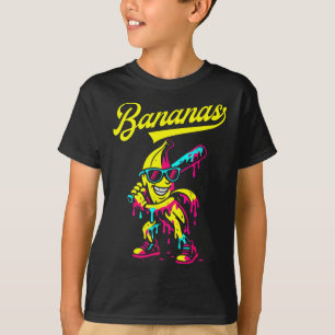 Camiseta Banana Retro Thback Popular Bana de Basebol Fruta