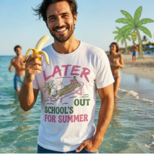 Camiseta Banana Retrô Tomando Sol Nas Férias De Verão Escol