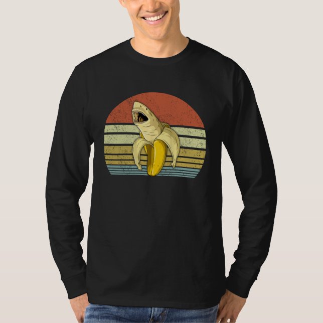 Camiseta Banana Shark Banana Themed Party Fish Fruit In Uni (Frente)