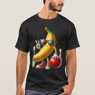 Camiseta Banana Sunglasses Playing Bowling Funny Fruit Spor
