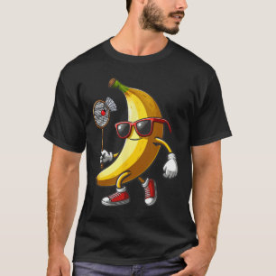 Camiseta Banana Sungs Jogando Badminton Engraçado Fruta Esp