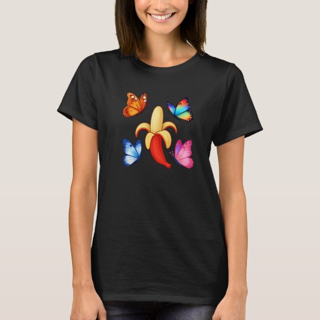 Camiseta Banana with Colorful Butterflies (Frente)