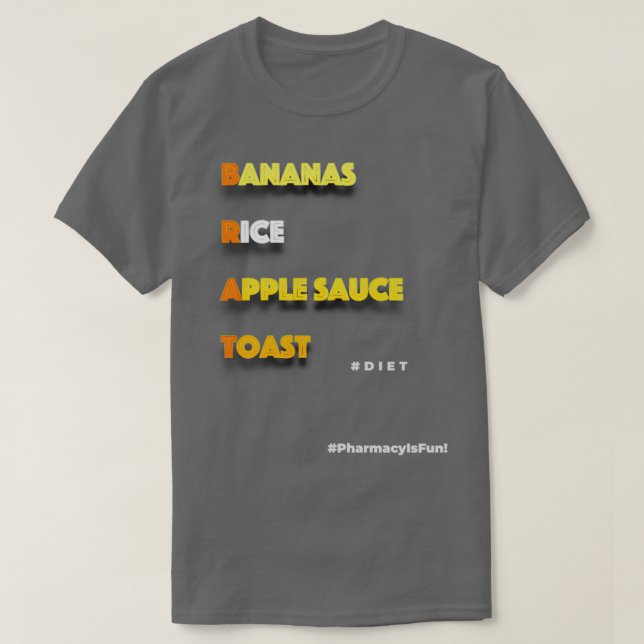 Camiseta Bananas Arroz Molho de Maçã ToastBRAT Mugs Travess (Frente do Design)