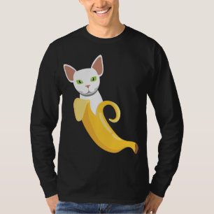 Camiseta Bananas Cat I Banana Frutas saudáveis Fruta amarel