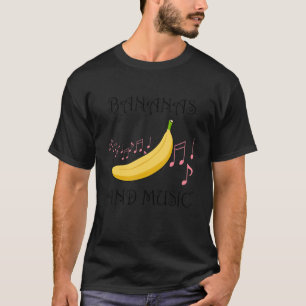 Camiseta Bananas E Notas De Música Que Comem Frutas Exótica