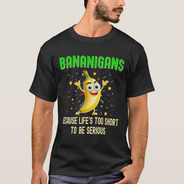Camiseta Bananiganos, Bananas, Fruta Engraçada Amarelo (Frente)