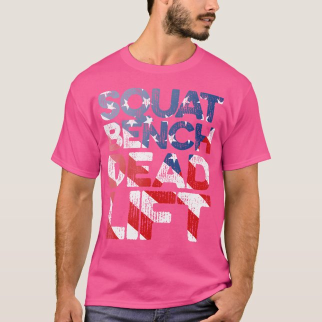 Camiseta Banco de Agachamento com Bandeira dos EUA para Tre (Frente)