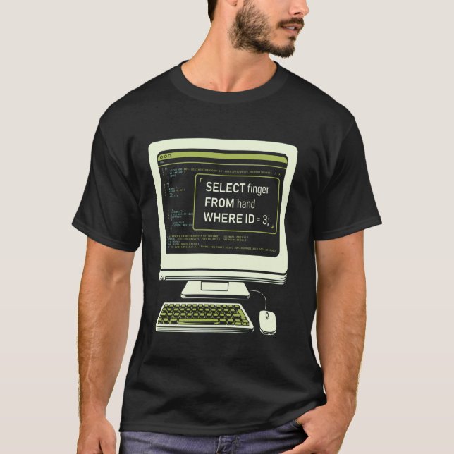 Camiseta Banco de Dados Divertido Consulta SQL Código de Co (Frente)
