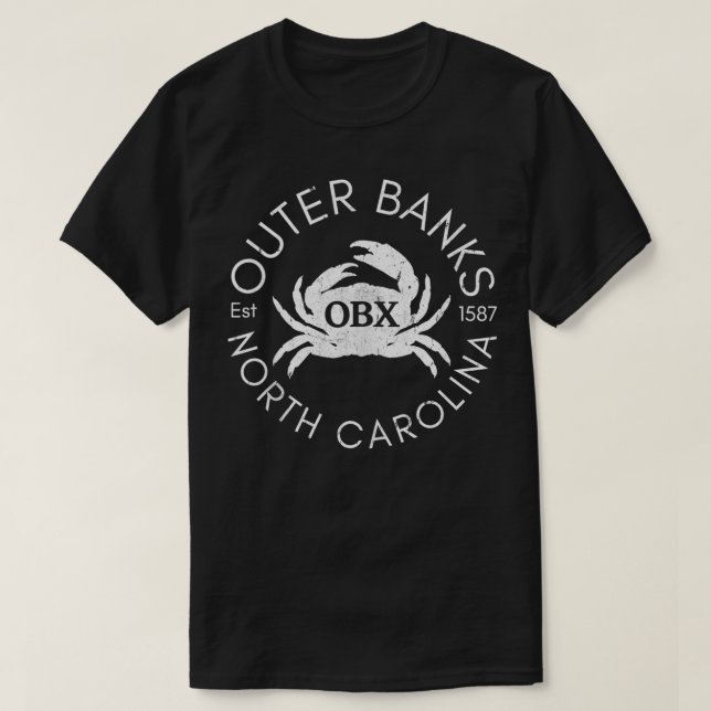 Camiseta Bancos Exteriores North olina OBX Beach Summer Vin (Frente do Design)