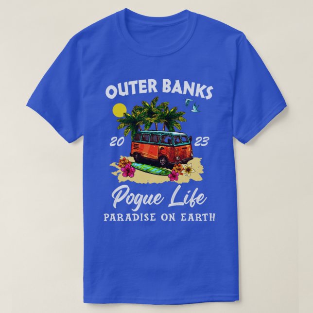 Camiseta Bancos Externos Pogue Life Paradise On Earth 2023 (Frente do Design)
