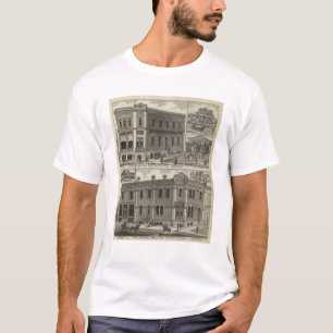 Camiseta Bancos, residência, casa da casca, centro de