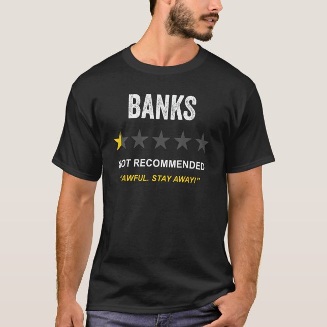 Camiseta Bancos u2013 Não Recomendado Cripto & Finance Funn (Frente)