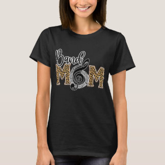 Camiseta Band Mom Leopard Print Proud Band Mom Musical Marc