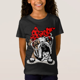 Camiseta Banda-Cabeça Bastante Inglesa Bulldog Xmas Red Xad