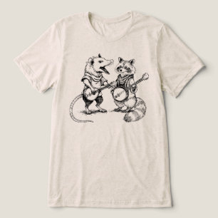 Camiseta Banda de Banjo de Gambá e Guaxinim