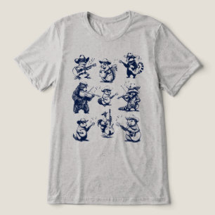 Camiseta Banda de Bluegrass Animais Cowboy Música Country