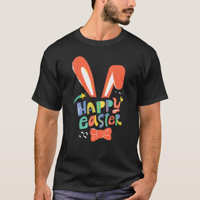 Camiseta Banda de Cabeça de Felz pascoa Necktie de Olhos Co (Frente)