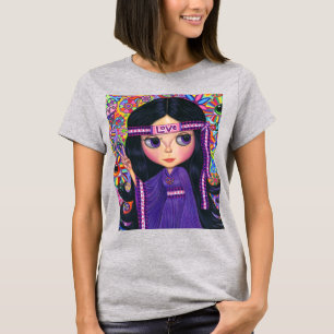 Camiseta Banda de Cabeçalho Hippie Girl Dolly Purple Psyche