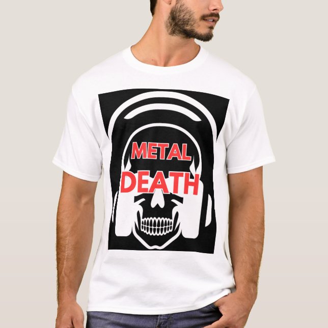 Camiseta Banda de Death Metal com fone de ouvido (Frente)