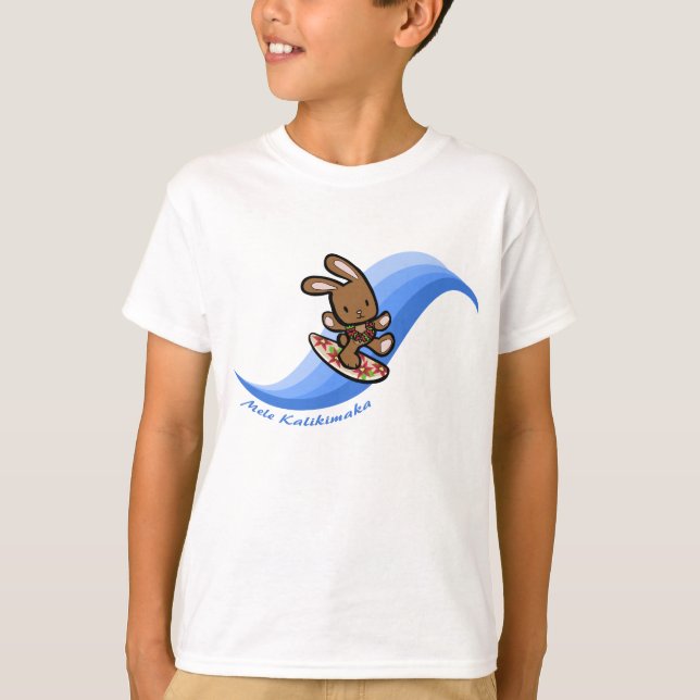 Camiseta Banda de desenho azul de Bunny Holiday Surfing no  (Frente)
