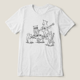 Camiseta Banda de Folk Acústico de Animais da Floresta Vint
