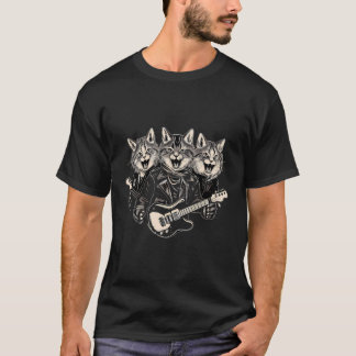 Camiseta Banda De Gato, Sussurros Musicais E Arma De Vintag