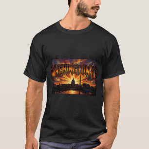 Camiseta Banda de Heavy Metal Rock de Washington DC Skyline