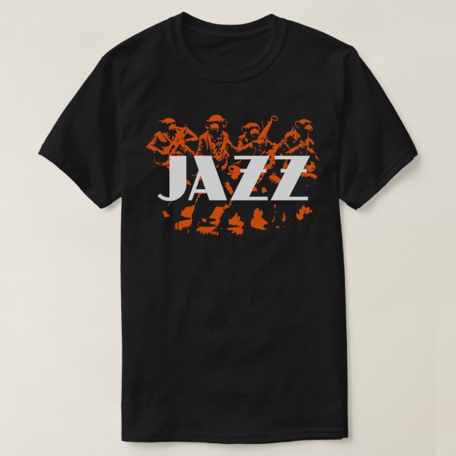 Camiseta banda de macaco jazz (Frente do Design)