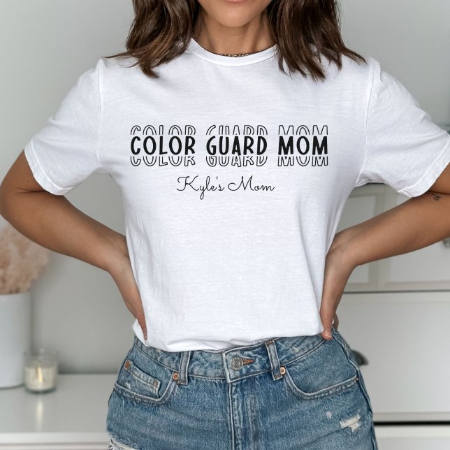 Camiseta Banda de Marcha de Guarda de Cor Mãe Personalizáve (Color Guard Marching Band Mom Customizable T-Shirt
)