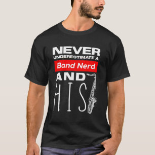 Camiseta Banda de Marcha do Jogador Tenor Saxofone Engraçad