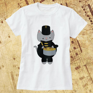 Camiseta Banda de Marcha Gata Tambor Preto