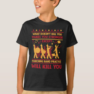 Camiseta Banda de Marcha Hilária Tambor de Trompete Músic