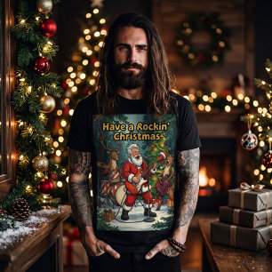 Camiseta Banda de Rena de Natal Rockeja Natal